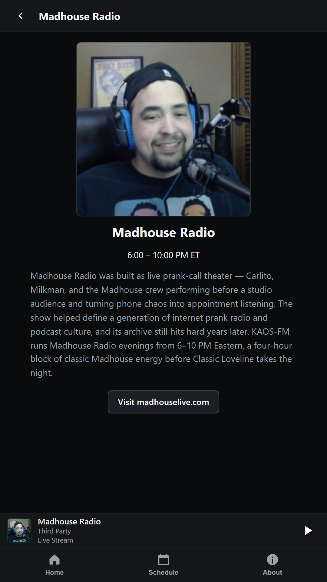 Madhouse Radio show detail