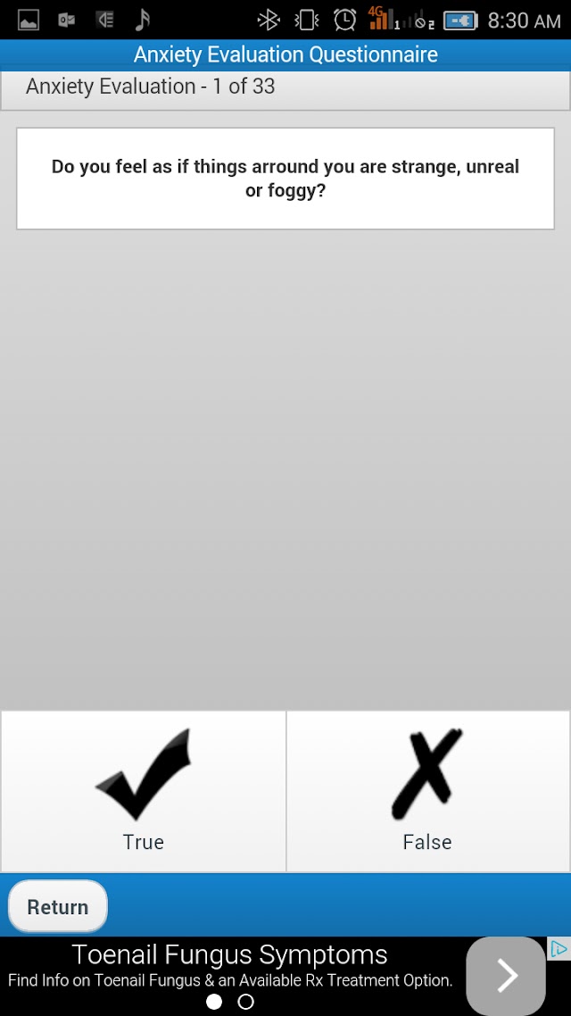 Anxiety Screening / Evaluation / Test screenshot 2