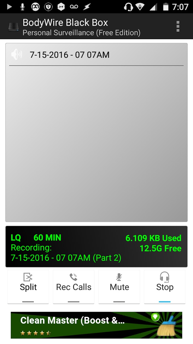 BodyWire Black Box (Audio Surveillance DVR) screenshot 1