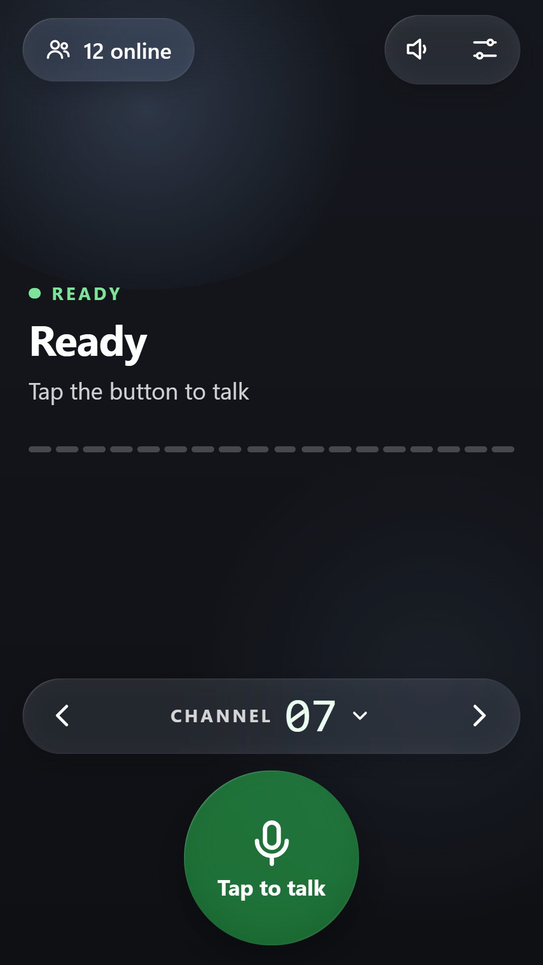 Walkie Talkie Machine ready to talk on channel 07