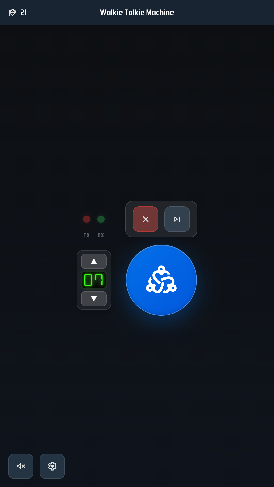 Walkie Talkie Machine main HUD on channel 07
